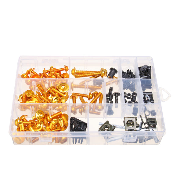 Blakc/Gold Full Fairing Bolt Kits 134PCS For Honda CBR600RR CBR900RR CBR1000RR CBR1100XX