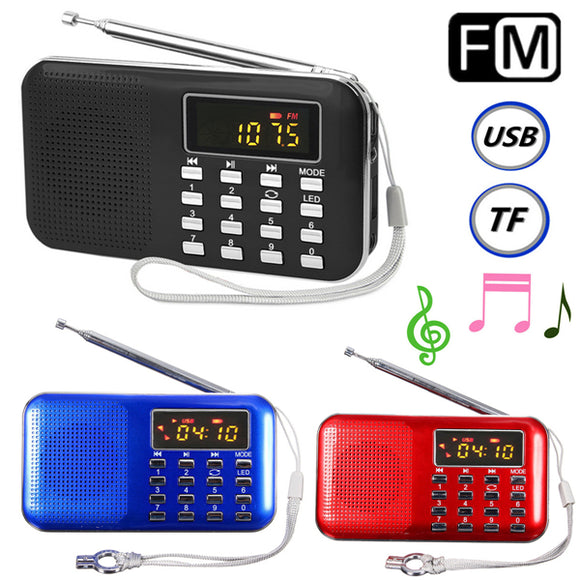 Mini Portable LCD Digital FM Radio Speaker USB Micro SD TF Card Mp3 Music Player