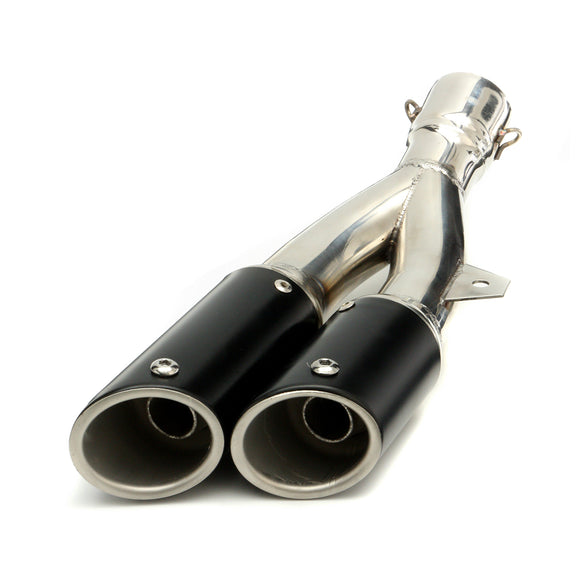 Universal 38-51mm Dual Exhaust Muffler Pipe Stainless Motorcycle Street Bike