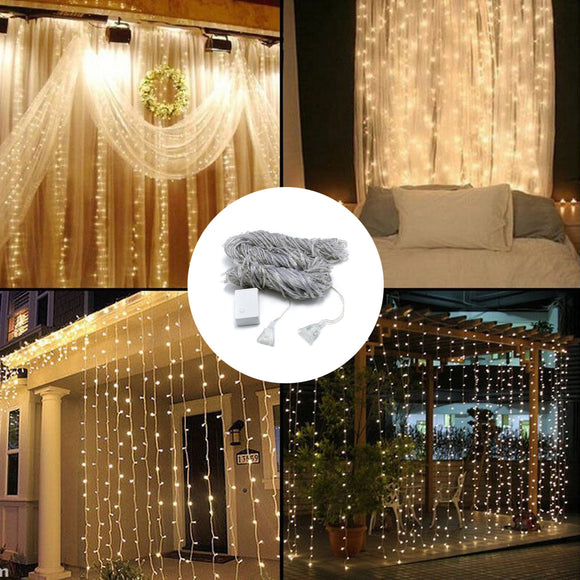 3M*3M 320 LED Waterfall Curtain String Holiday Light for Wedding Valentine's Day AC110V