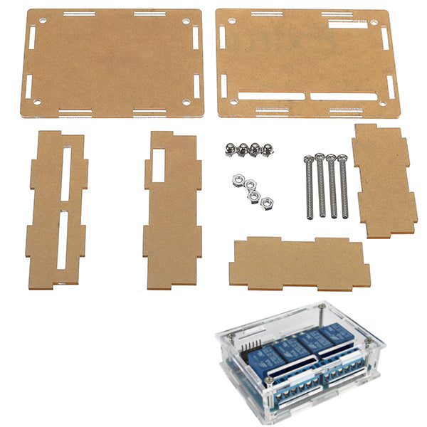 Transparent Acrylic Case Protective Housing For 4 Channel Relay Module ...