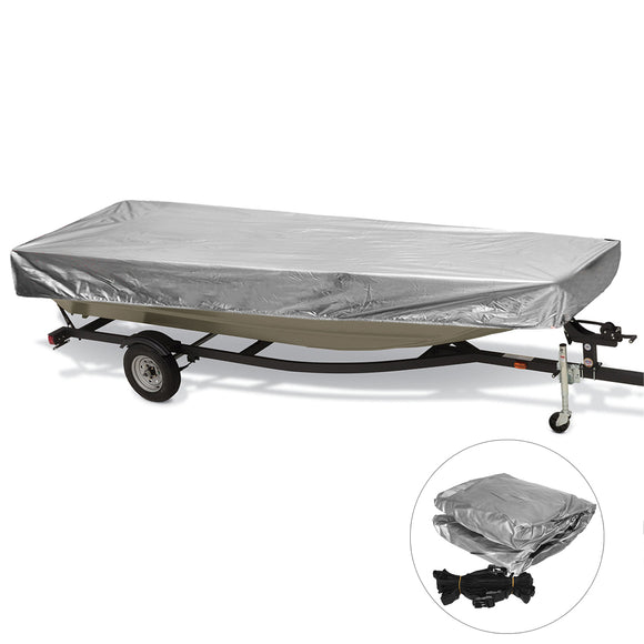 10ft  / 10-12ft / 12-14ft  / 14-16ft Jon Boat Cover 210D Waterproof Sun Protection Silver