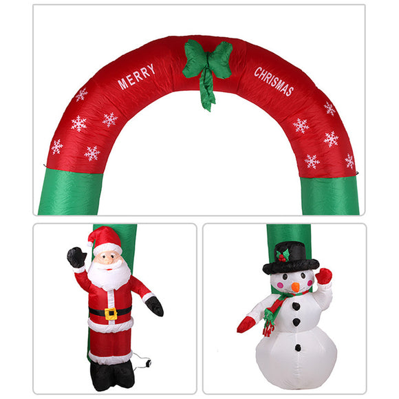 Christmas Party Home Decoration Inflatable 2.4 Meters Snow Arches With Integrated Fan Toys Propsr