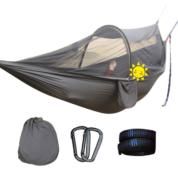 Outdoor Travel Camping Hammock Parachute Cloth Anti-mosquito Automatic Rod Support Mosquito Net Mosquito Hammock