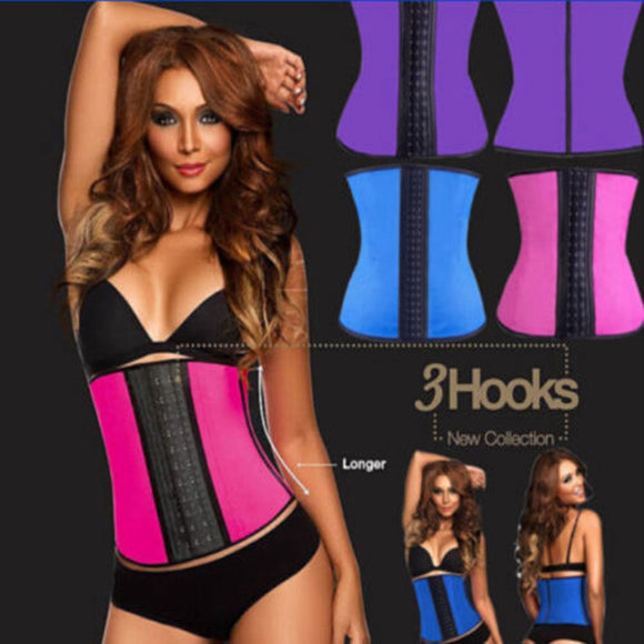 Bone Latex Rubber Waist Trainer Body Shaping Shaper Cincher Corset Underbust Slimming Belt