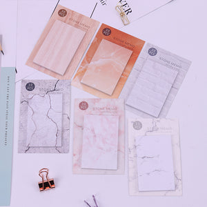 6 Pcs Creative Marbled Stone Memo Pad Sticky Notes Memo Notebook Stationery Note Paper Stickers Office School Supplies JC06