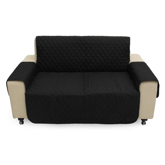 2 Seater Black Pet Sofa Couch Protective Cover Pad Removable Strap Waterproof Cat Dog Pads