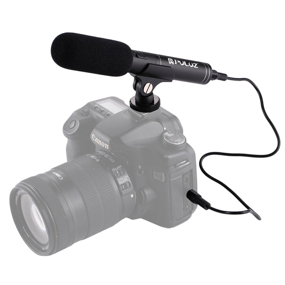 PULUZ PU3012 Professional Interview Condenser Video Microphone with 3.5mm Audio Cable for DSLR DV