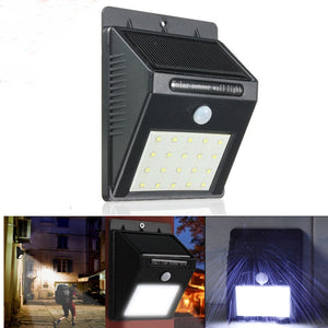 20 LED Solar Powered PIR Motion Sensor Wall Light Outdoor Security Garden Lamp