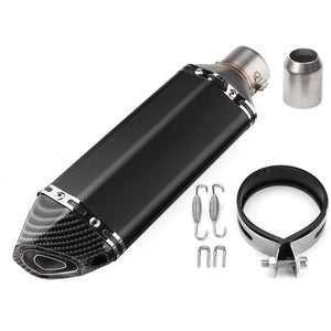 38-51mm Motorbike Motorcycle Exhaust Muffler Pipe Silencer Slip-On Carbon Look