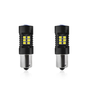 TXVSO8 1156 BA15S P21W 21SMD Car LED Light Bulb 5W Super Bright 6000K White Reverse Turn Signal Lamp 2Pcs