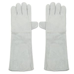 Welding Gloves Long Cuff Soft Leather Welding Protective Gloves Heat Gear Fireproof Waterproof