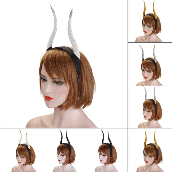 Girls Halloween Stereo Devil Horn Headband Cosplay Hair Hoop for Party Decoration