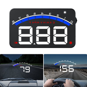 3.5'' Car HUD Head Up Display OBD2 Speed RPM Water Temperature Mutiple Alarm Clear Fault Code