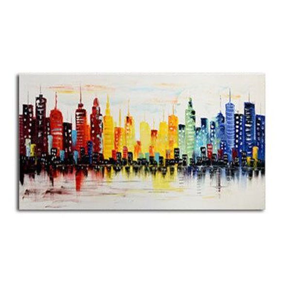 120X60CM Modern City Canvas Abstract Painting Print Living Room Art Wall Decor No Frame