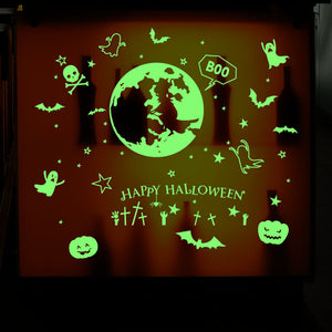 Creative Halloween Series Fluorescent Luminous Paste Sticker Night Light Bar Decorative Wall Sticker