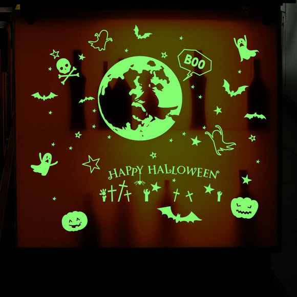 Creative Halloween Series Fluorescent Luminous Paste Sticker Night Light Bar Decorative Wall Sticker