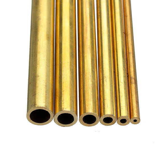 3-8mm Diameter Brass Hollow Round Tube Rod Lathe Bar Stock Kit Assorted for DIY Craft Tool Length 50cm