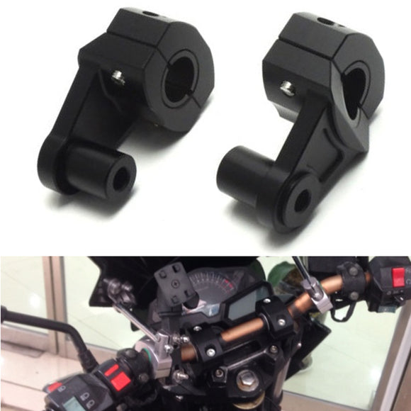 7/8 inch 22mm Motorcycle Handlebar Riser Handle Fat Bar Mount Clamps Bracket Black Aluminum