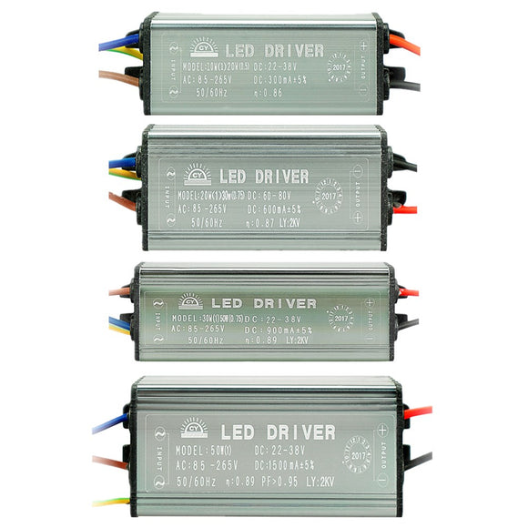 AC85-265V To DC22-38V 10W 20W 30W 50W IP67 No Flicker Convert LED Driver for Flood Light