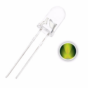 100pcs 5mm LED Diode Yellow Green Water Clear Round Top 20mA 2V Emitting Lamp Electronics Components