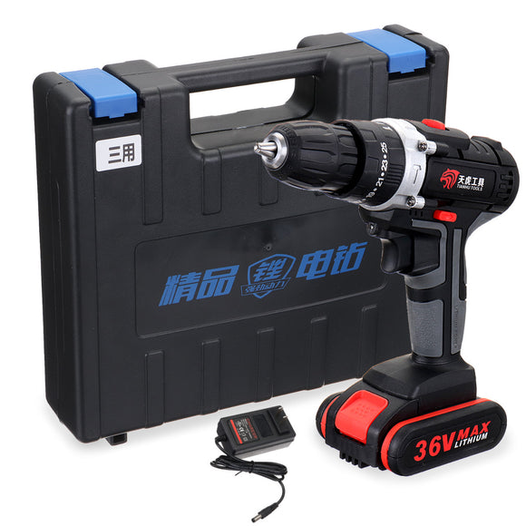 100-240V Electric Cordless Drill Screwdriver Double Speed Adjustment LED with Li-ion Battery Set