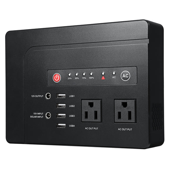 220V 200W 42000mAh Solar Pure Sine Wave Inverter 146WH Backup Power Station Generator AC/DC