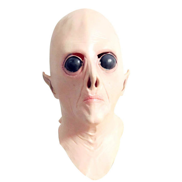 Halloween Creepy UFO Sci-fi Movie Theme Mask Headgear Full Head Face Latex