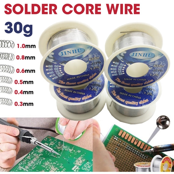 30g 63/37 Tin Lead Line Welding Soldering Wire Reel 0.3/0.4/0.5/0.6/0.8/1.0mm Solder Core Wire