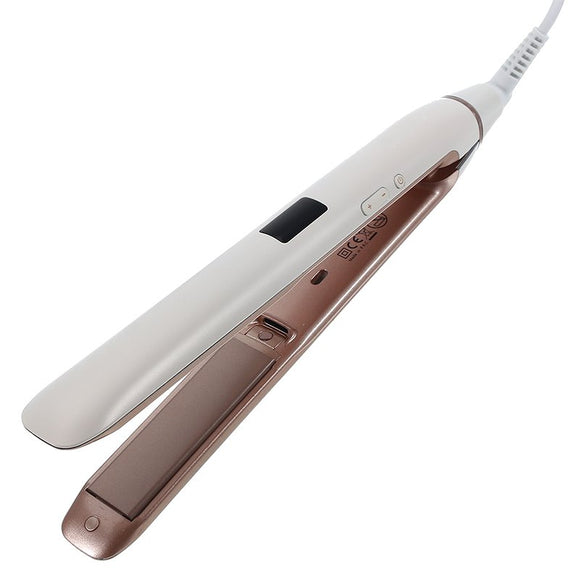 2 in 1 Hair Straightener Ceramic Temperature Control Flat Iron Digital Anti Static