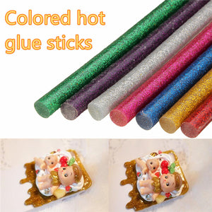 5pcs Glitter Colorful Mini Hot Melt Electric Heating Glue Sticks Gun Art Craft