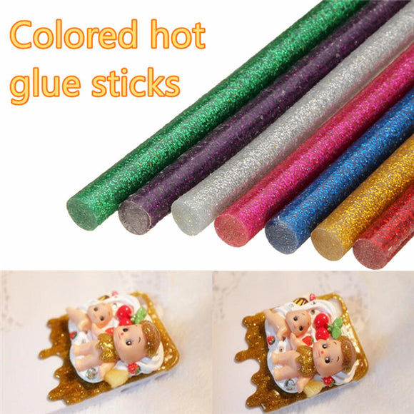 5pcs Glitter Colorful Mini Hot Melt Electric Heating Glue Sticks Gun Art Craft