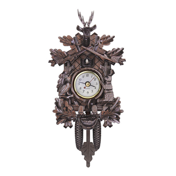 Deer Black Forest Decoration Home Cafe Art Chic Swing Vintage Cuckoo Wall Clock