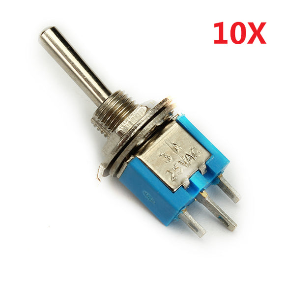 Wendao SMTS-102 ON/ON AC 125V 6A 2 Pins Mini Toggle Rocker Switch 10pcs