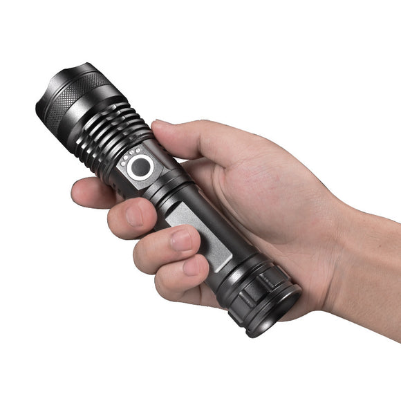 SMILING SHARK X71 XHP70 30W 1000m Long Shot LED Flashlight 26650 USB Rechargeable Flashlight