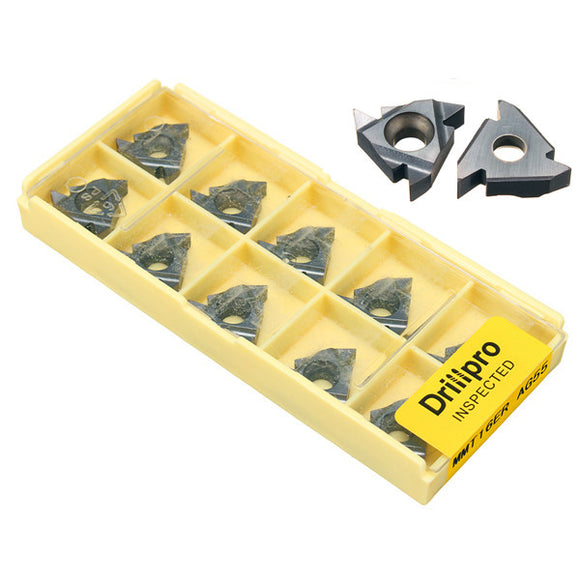 Drillpro 10pcs 16ER AG55 Tungsten Steel Inserts External Turning Tool Holder Inserts