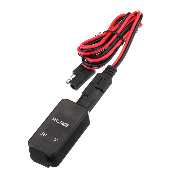 Motorcycle SAE To USB Dual Port Cable Adapter Power Charger & Voltmeter Car Ship