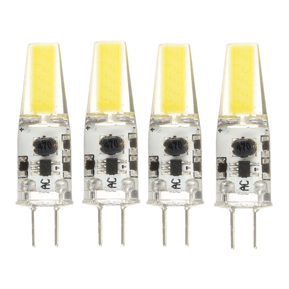 4PCS Mini G4 2W Pure White COB LED Bulb for Chandelier Light Replace Halogen Lamp DC/AC12V