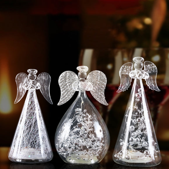 Romantic Angel Night Light Glass Luminescent Lamp Room Bedroom Wedding Desk Decoration Gift