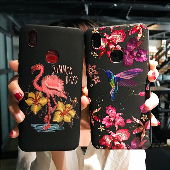 Bakeey Imitation Embroidery Three-Dimensional Relief Soft TPU Protective Case For Xiaomi Mi 6X/Mi A2