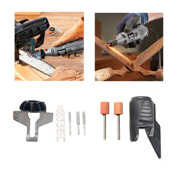 HILDA Chain Saw Sharpening Attachment Sharpener Guide with Garden Tool Sharpener Drill Adapter