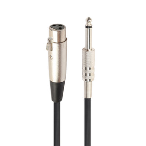 1.8/ 3M REXLIS BK3045K1 3-Pin Female XLR To 1/4 Male Mono Microphone Audio Cable"