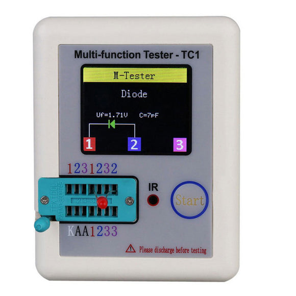 DANIU LCR-TC1  1.8inch Colorful Display Multifunctional TFT Backlight Transistor Tester for Diode Triode Capacitor Resistor Transistor LCR ESR NPN PNP MOSFET