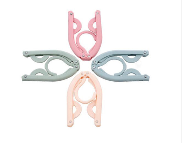 Folding Travel Hanger Portable Travel Clothes Brace Household Windproof Clothes Hanger Non-slip Clothes Hanger Plastic Cloth Hanger