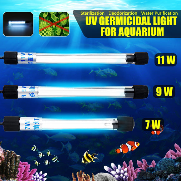 European Standard Round Insert 220V 5W-13W Aquarium Light UV Germicidal Lamp AGermicidal Lamp Submersible Sterilization Lamp
