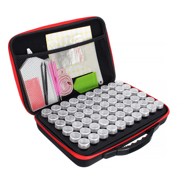 A 90-piece Set Blue / Purple / Black / Red Handy Bottle 60 Compartment Diamond Storage Bag Storage Box Diamond Painting Kit Sticker Accessories Shockproof And Anti-drop