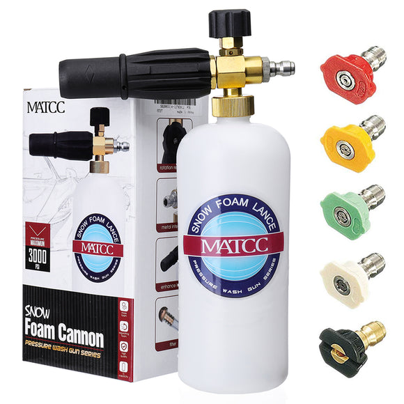 MATCC Upgraded Foam Nozzle Pressure Washer Jet Wash Snow Foam Lance with 1/4'' Quick Connector Foam 5 Pressure Washer Nozzle