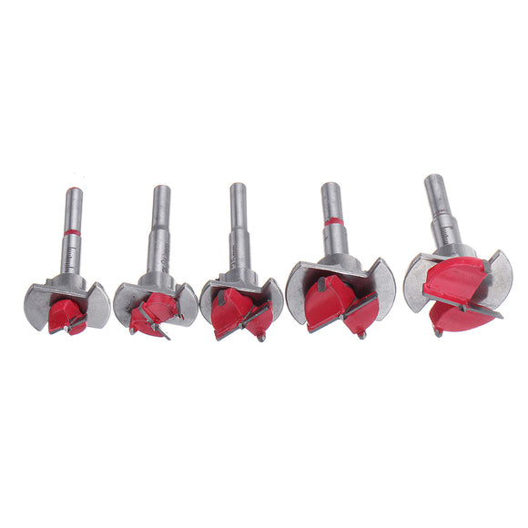 Drillpro Red 15 20 25 30 35mm Forstner Drill Bit Wood Auger Cutter Hex Wrench Woodworking Hole Saw For Power Tools