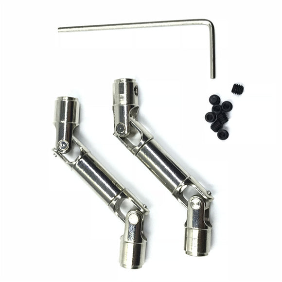 Racerstar 2PCS 57-70mm Upgrade Metal Silver Drive Shaft for WPL HengLong 1/16 RC Car Parts