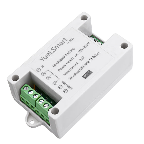 Geekcreit DIY 2-CH AC85V-250V 10A Self-locking Wireless WiFi Switch Smart Switch Remote Smart Switch For Smart Home